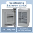 thumbnail image 4 of [Video] 18" Bathroom Vanity with Sink, Vanity Cabinet with Door Shelf and Adjustable Shelf, Grey, 4 of 11