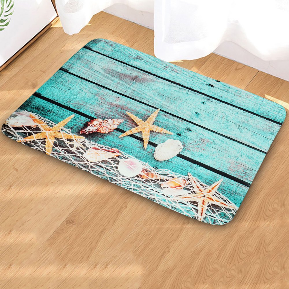 Beach Shellfish Kitchen Beadroom Bathroom Bath Mat Nonslip Carpet