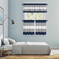 thumbnail image 5 of Navy Blue Grey Stripe Kitchen Curtains Sets for Windows 24 Inch Length, Modern Art Horizontal Striped Rod Pocket Window Treatments Tier Curtains and Valances Set for Bedroom/Bathroom, 5 of 8
