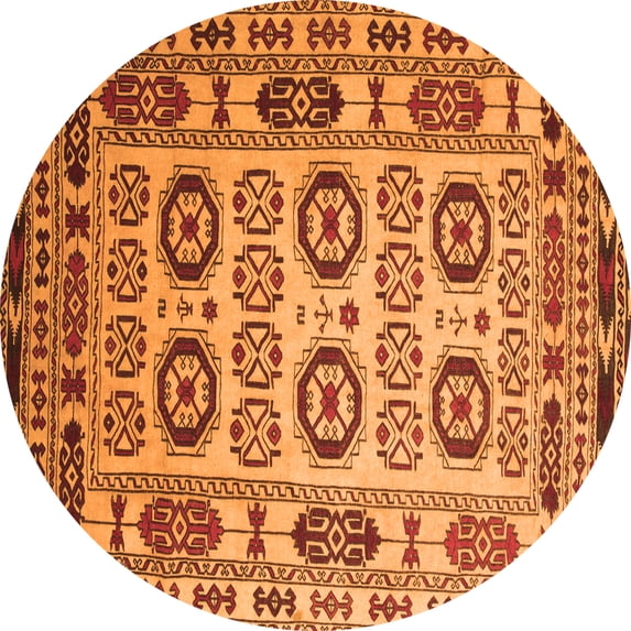 Ahgly Company Indoor Round Southwestern Orange Country Area Rugs, 5' Round