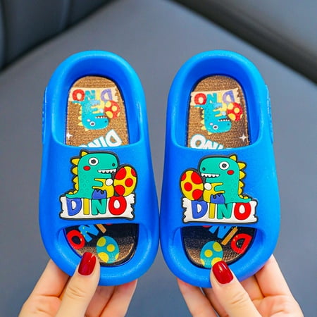 

Dyfzdhu Children Slippers Cartoon Dinosaur Flat Bottom Home Waterproof Breathable Beach Slippers