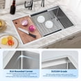 thumbnail image 2 of GloryStar Stainless Steel Kitchen Sink, Modern Undermount Workstation Single Bowl, Includes Useful Accessories, Multi-Functional Prep Basin for Home and Restaurant Applications, 2 of 9