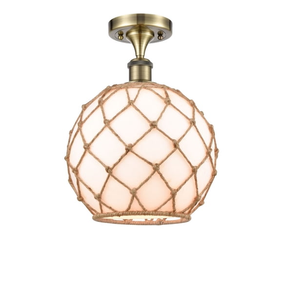 Innovations Lighting - Farmhouse Rope - 1 Light Semi-Flush Mount In Industrial