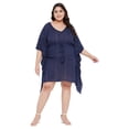 thumbnail image 2 of Oussum Robe Tunique Lurex Courte Ajustable pour Femmes Grande Taille, Bleu, 2 of 7