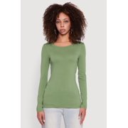 Women's Basic Crew Neck Long Sleeve Tee
