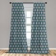 thumbnail image 5 of Ambesonne Christmas Curtains, Chill Winter Evening Art, Pair of 28"x84", Slate Blue Pale Peach, 5 of 5