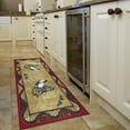 thumbnail image 4 of Ottomanson Machine Washable Non-Slip Rubberback Rooster 2x5 Kitchen Runner Rug, 20" x 59", Beige/Black, 4 of 9