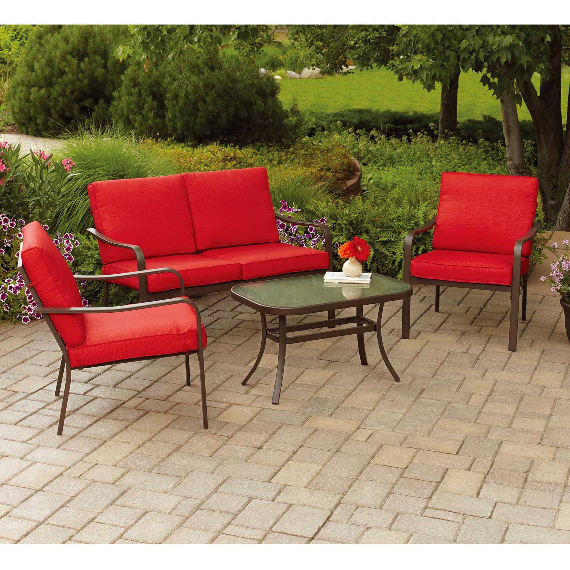 Tuscan 4 Piece Outdoor Wicker Patio Furniture Set 04e Walmart