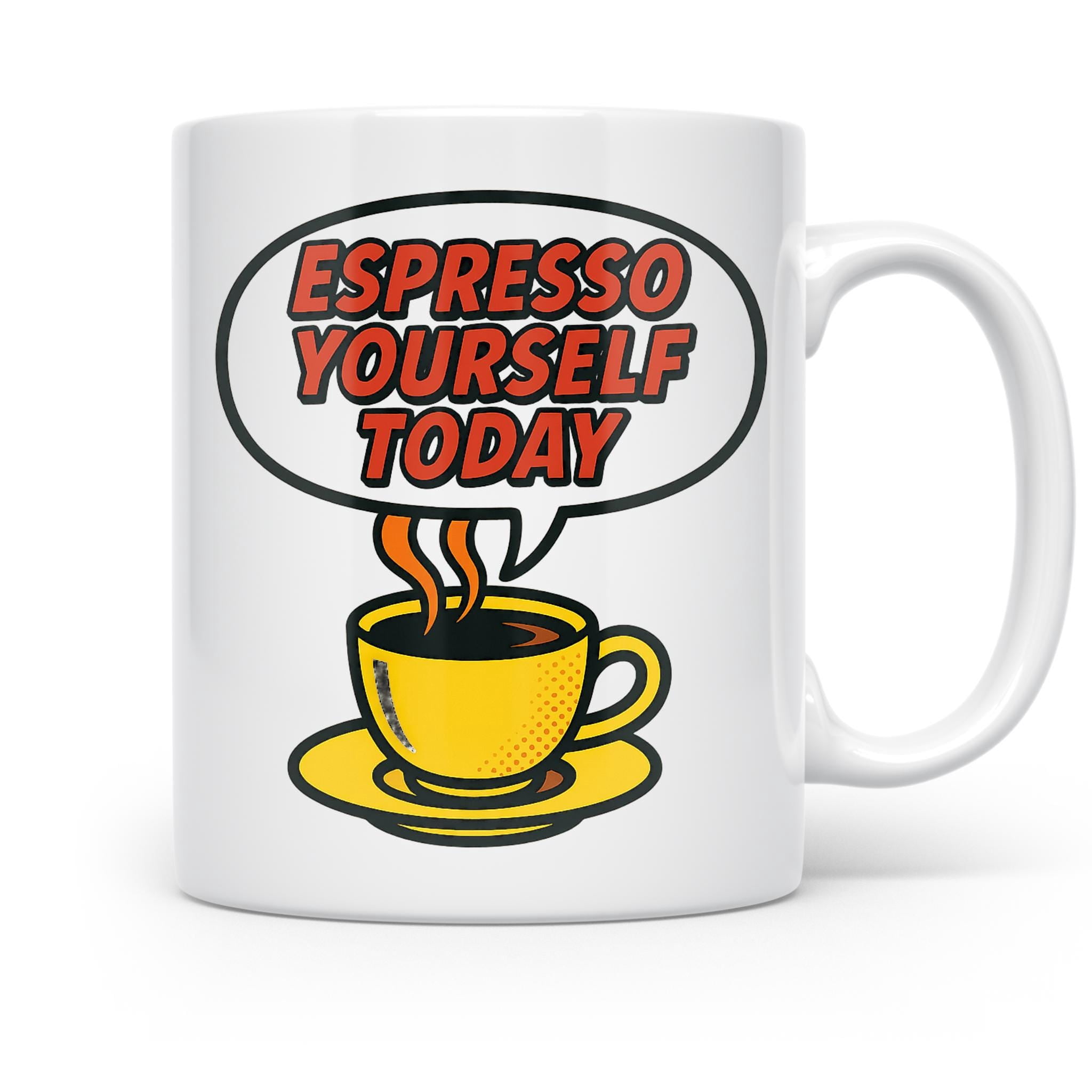 Funny 11 oz Coffee Mug - Retro Espresso White Ceramic Gift