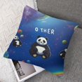thumbnail image 7 of Plush Pillowcases Pieces Pillow Cover  Decorative Panda Galaxy Stars Planets Rocket Cute Navy King Size Pillow Sham with Zipper, 7 of 7