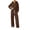 Coffee, variant on Womens Plus Size 2 Piece Outfit Matching Lounge Set Sweatsuits Casual Tracksuit Workout Matching Sets Fall Winter Clothes for Women