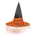 thumbnail image 3 of ITFABS Halloween Witch Hat with Mesh Stitching, Sequin Props Decoration, 3 of 7