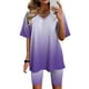 thumbnail image 2 of Blusas para las Mujeres Casual, Cuello en V de Manga Corta Impresa Superior Y Suelto Pantalones Cortos, Conjuntos de Moda de Verano, 2 of 4