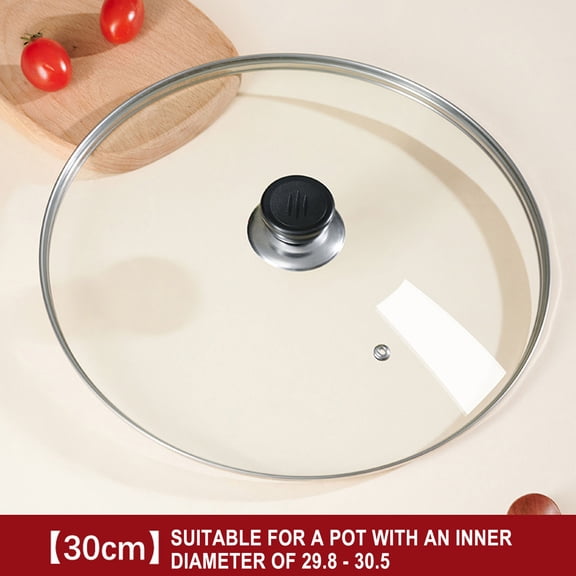 Tempered Glass Pot Lid Kit, Universal Cookware Cover with Stainless Steel Rim & Steam Vent, Multiple Diameter Options for Daily Stovetop Cooking