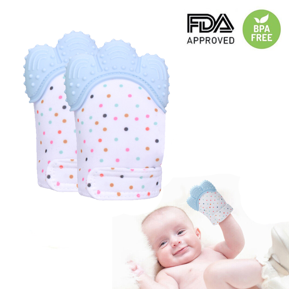 OneHouse 2 Pack Baby Teething Mitt, Babies Glove Teether Toys for Boys