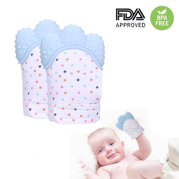 OneHouse 2 Pack Baby Teething Mitt, Babies Glove Teether Toys for Boys & Girls, Teething Mittens
