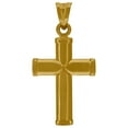thumbnail image 2 of 10k Two-tone Gold Unisex Cross Religious Charm Pendant Necklace 36x18.30mm Wide Pendant for Women, 2 of 2