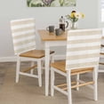 thumbnail image 5 of Vintage Linen Chair Back Covers Set of 1, Striped Beige Theme Farmhouse Stretch Dining Chair Back Slipcovers Removable Seat Cover for Kitchen Restaurant Hotel Cafe, 5 of 9