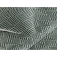 thumbnail image 3 of Ambesonne Geometric Quilted Bedspread Set 3 Pcs, Vintage Stripe Forms Art, Queen, Jade Green and Pale Khaki, 3 of 4