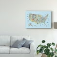 thumbnail image 3 of Trademark Fine Art 'Animal Map of United States for children and kids Blue' Canvas Art by Michael Tompsett, 3 of 4