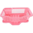 thumbnail image 1 of y UrbanMingle Plastic Dish Drying Rack Dish Draining Rack with Drainboard Kitchen Tableware Drying Basket with Cutlery Holder for Kitchen Counter Pink Pink, 1 of 5