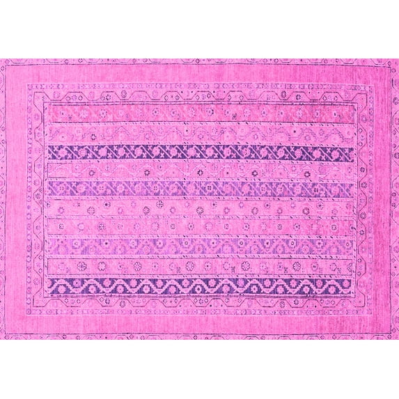 Ahgly Company Indoor Rectangle Abstract Pink Modern Area Rugs, 7' x 10'
