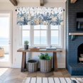 thumbnail image 6 of Window Valance for Kitchen,Watercolor Blue Flower Leaf Rod Pocket Curtain Valances Short Curtains Drapes Panel,Coastal Ocean Starfish Coral Window Treatment Topper for Living Room Bathroom Bedroom, 6 of 9