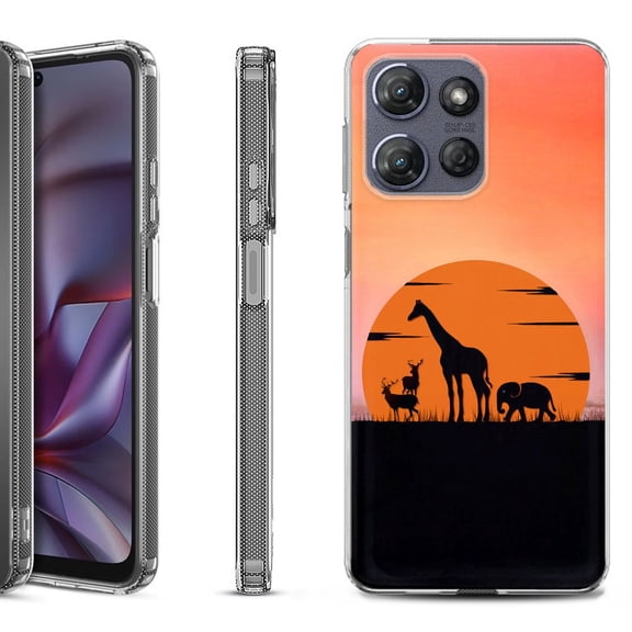 Shockproof Protective Phone Case for Motorola Moto G 5G 2025, by OneToughShield - Sunset Safari