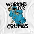 thumbnail image 2 of Sesame Street Cookie Monster Working for Crumbs Unisex Adult T Shirt (5X-Large) White, 2 of 6