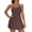 Chicory Coffee, variant on SHEWIN Swimsuit for Womens One Piece Swimdress Tummy Control Bathing Suits Color Block Swim Dress Swimwear with Pockets