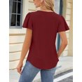 thumbnail image 5 of Womens Tops for Summer Ruffle Sleeve Tunic Blouse Pleated Flowy Dressy Casual Shirts Shermie, 5 of 6