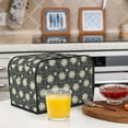 thumbnail image 5 of Toaster Covers 2 Slice, Daisies Flowers Stripe Waterproof Bread Machine Cover Fits for Standard 2 Slice Toasters, Home Decor Toaster Protection with Hanging Rope, 5 of 7