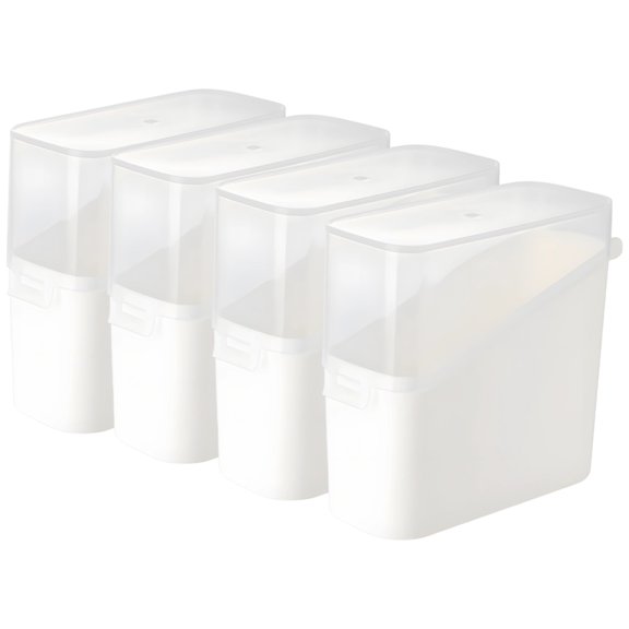 Sliced Cheese Container for Fridge, Cheese Storage Box with Flip-Top Lid, Food Saver Holder, 4-Pack White Plastic, Airtight and Moisture-Proof, Ideal for Storing Cheese, Butter, and More
