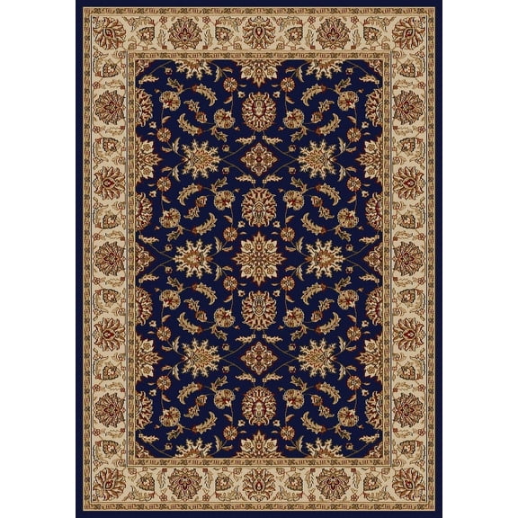 Radici Usa Como Area Rug 1592 Navy Blue Italian Bordered 2' 2" x 7' 7" Rectangle