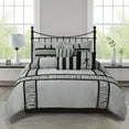 thumbnail image 2 of Unique Home 7 Piece MARMA Ruffle & Patchwork Bed In A Bag Clearance bedding Comforter Duvet Set Fade Resistant, Super Soft, All Sizes Queen King CalKing (King, Gray/Black), 2 of 5