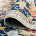 thumbnail image 6 of Transitional 5x8 Area Rug (5'3'' x 7'3'') Oriental Navy, Pink Living Room Easy to Clean, 6 of 9