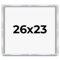 26x23 Frame Silver Whitewashed Wood Grain Solid Wood Shadow Box | 0.75 Inch Moulding Width | 0.75