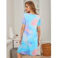 thumbnail image 5 of Ekouaer Plus Size Nightgowns Women Short Sleeve Sleepwear Plain Dress, 5 of 5