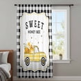 thumbnail image 4 of Yellow Truck Sheer Curtains 84 Inches Long, Spring Bees Honey Daisy Black Lattices Light Filering Curtains, Breathable Simi Curtain Privacy Drapes for Living Room Bedroom Lightweight Window Treatment, 4 of 9