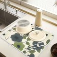 thumbnail image 2 of Yayeee Dish Drying Mat for Kitchen Counter 16" x 18" Microfiber Super Absorbent Coffee Decorative Pad, Navy Flower, 2 of 9