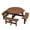 Brown#63, variant on Patio Furniture Sets 6-Person Circular Outdoor Wooden Picnic Table for Patio, Backyard, Garden, DIY w/ 3 Built-in Benches, 1720lb Capacity - Brown,Outdoor Furniture Sets