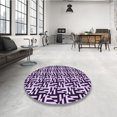 thumbnail image 4 of Ahgly Company Machine Washable Indoor Square Transitional Dark Purple Area Rugs, 3' Square, 4 of 7