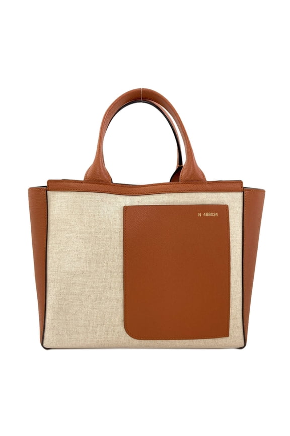 Pre-Owned Valextra Shopping Bag Tote Canvas/Calfskin Women's