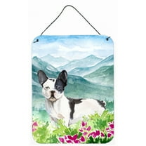 Mountian Flowers French Bulldog Wall or Door Hanging Prints