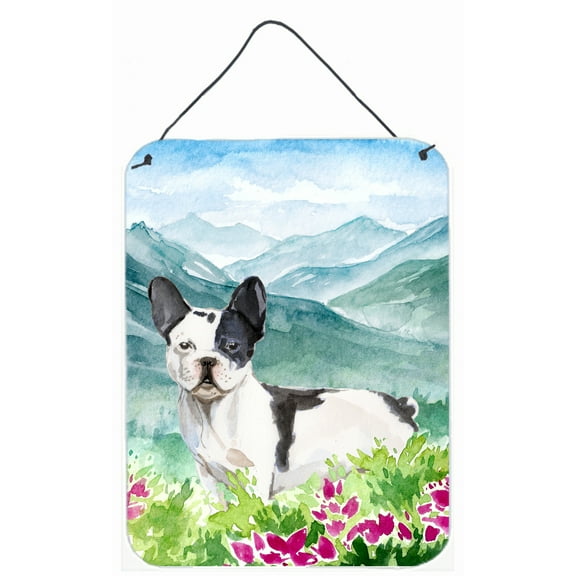 Mountian Flowers French Bulldog Wall or Door Hanging Prints