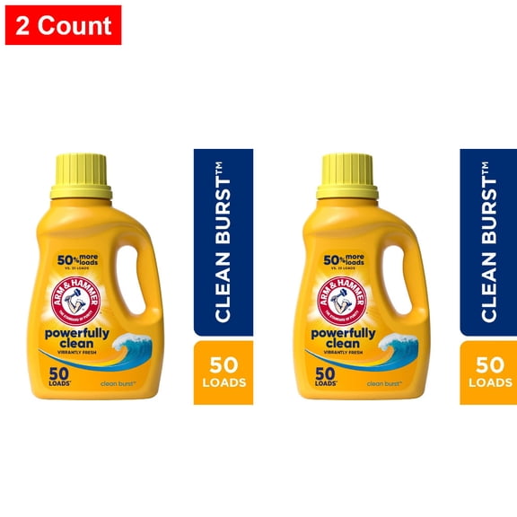 ARM & HAMMER Clean Burst Liquid Laundry Detergent 50 fl oz - 2 count