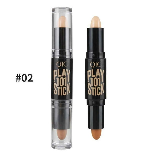 QIC Women Girls Double Head Highlighter Double head highlighter stick Stick Face Blush Contour Foundation Makeup Bronzer Base Concealer Pencil