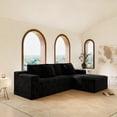 thumbnail image 5 of Aukfa 104" Modular Cloud Sectional Sofa with Right-Facing Chaise, Plush Corduroy Upholstered Deep Seat Couch, No Assembly Required for Living Room/Bedroom/Apartment, Black, 5 of 8