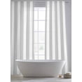thumbnail image 6 of Grey Striped Semi Sheer Window Curtains 84 Inches Long, Modern Farmhouse Gray White Stripes Rod Pocket Voile Silky Chiffon Curtain Light Filtering Drapes for Living Room, Kitchen, 52"x84", 2 Panels, 6 of 9
