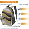 thumbnail image 3 of Black and Gold Marble Pattern 17" Waterproof Oxford School Backpacks for Teens, S-Shape Padded Straps, for School, Travel, Hiking, Camping, 3 of 5